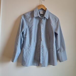 Brooks Brothers Light Blue Checkered Women's Button Down Shirt